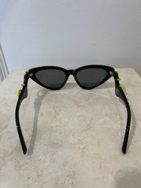 LINDA FARROW x Bea Bongiasca Black Cat Eye Sunglasses
