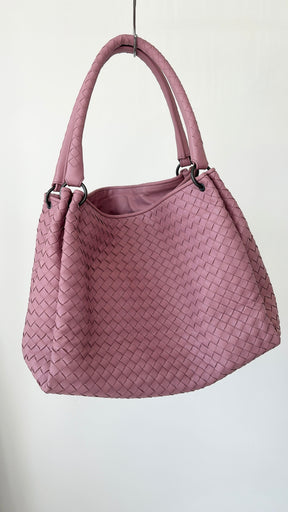 Bottega Veneta Mauve Intrecciato Leather Parachute Tote bag