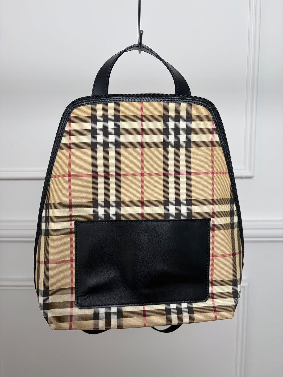 Burberry Coated Canvas Checked Backpack