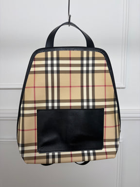 Burberry Coated Canvas Checked Backpack