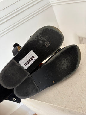 Chanel Black Satin Strappy Platform Sandal, 38.5 C