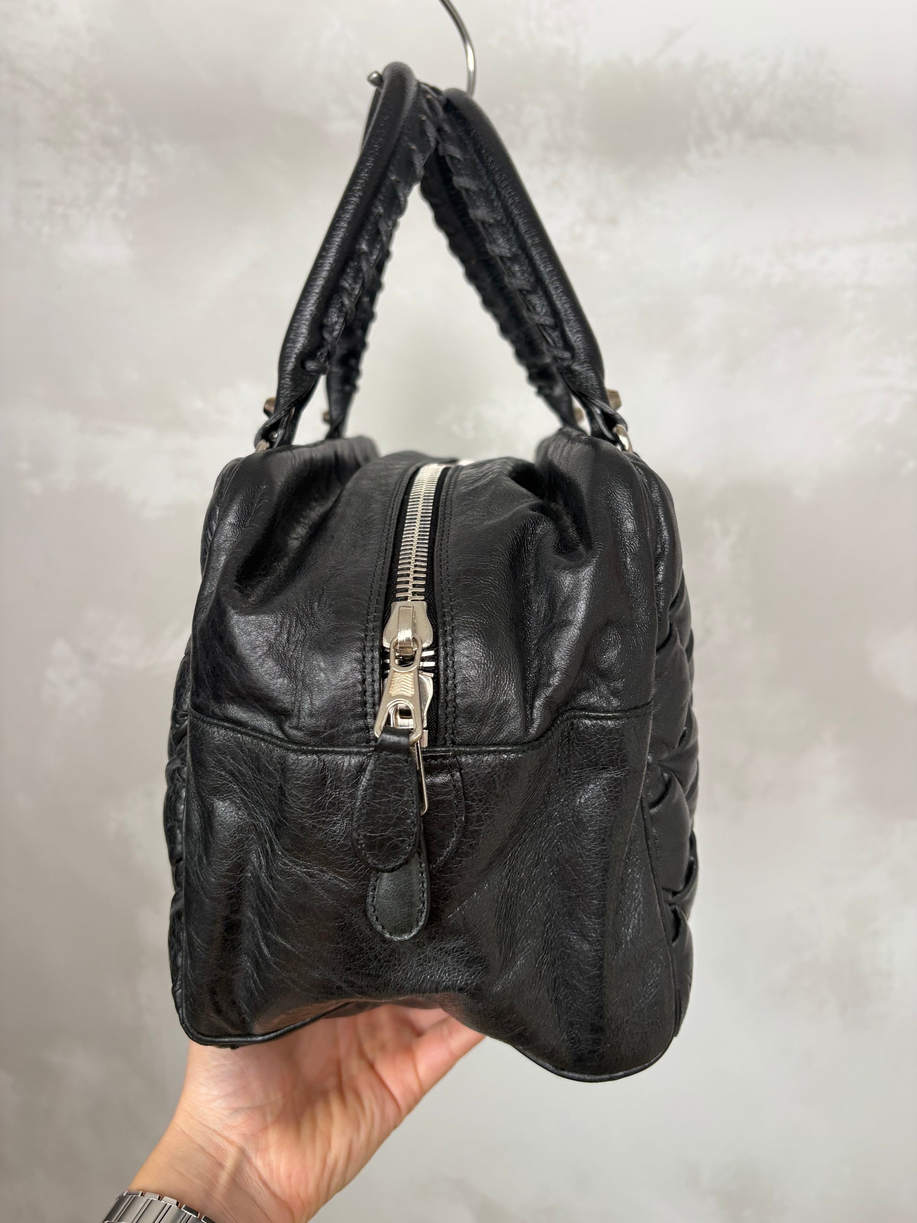 Balenciaga Plombe Quilted Chevre Leather Matelasse MM Bag
