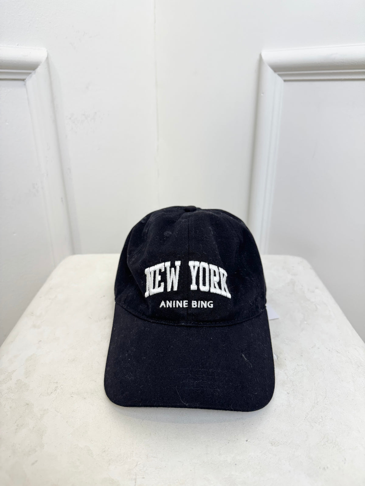 Anine Bing Black and White Logo Cap