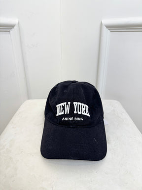 Anine Bing Black and White Logo Cap
