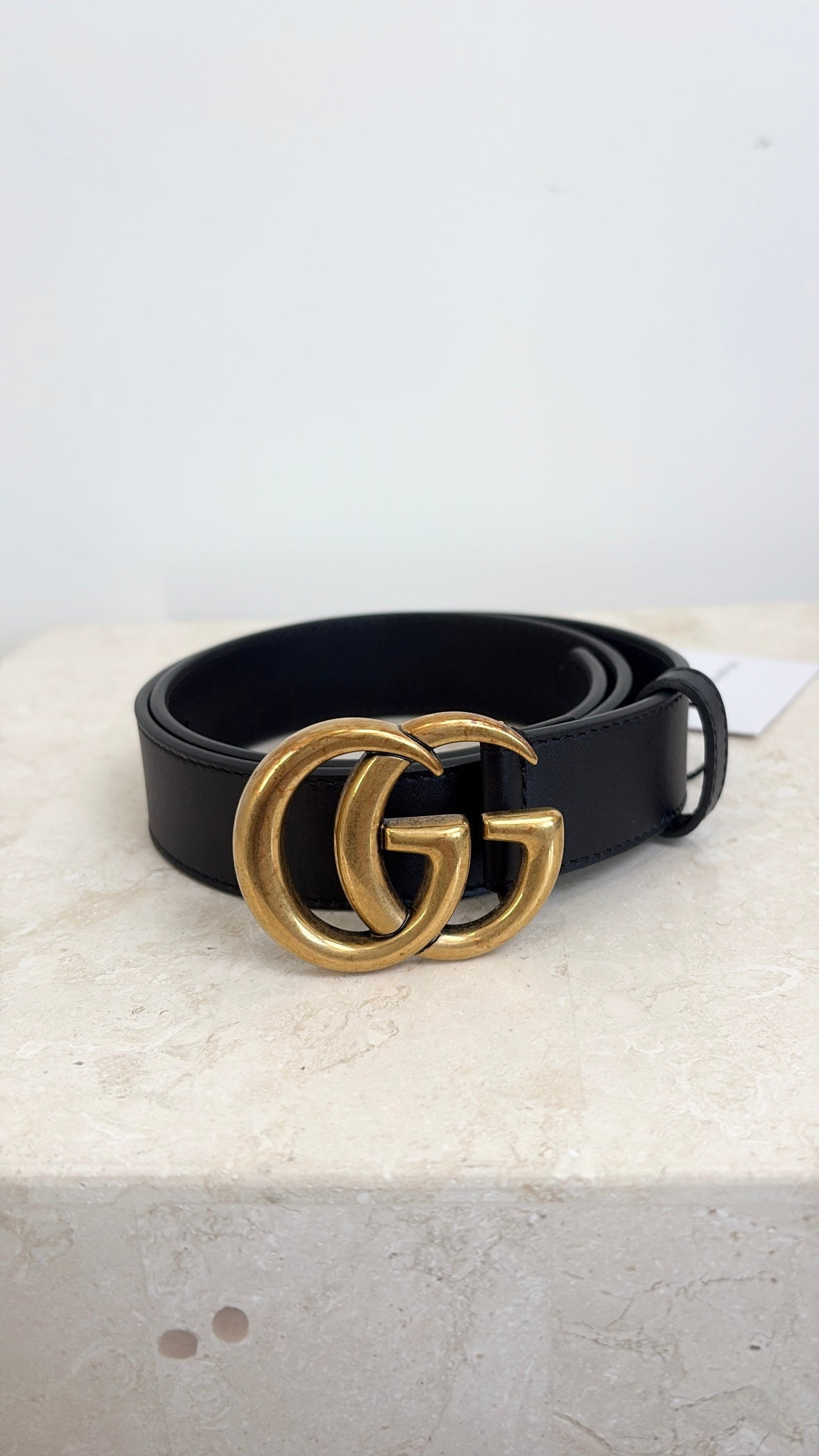 Gucci GG Marmont Leather Belt Black, 70/28