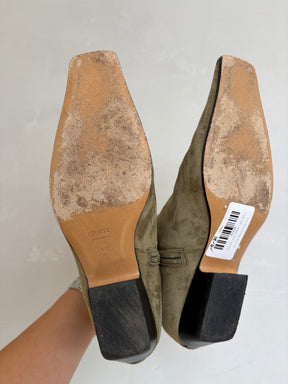 Khaite Sage Suede Ankle Boots, 40