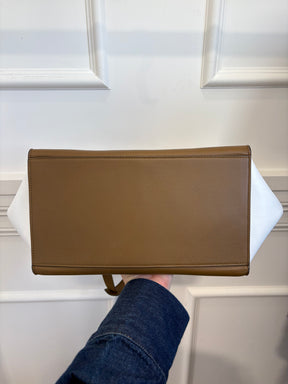 Celine White and Khaki leather with Red Suede Trapeze Bag