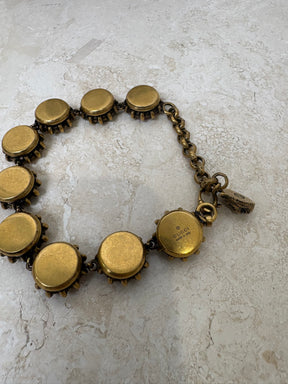 Gucci Gold Tone and Multicoloured Crystal Bracelet