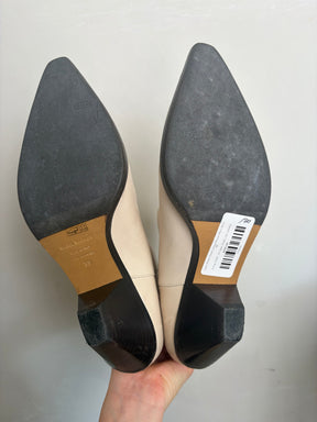 Isabel Marant Cream Leather Pointed ANkle Boot, 39