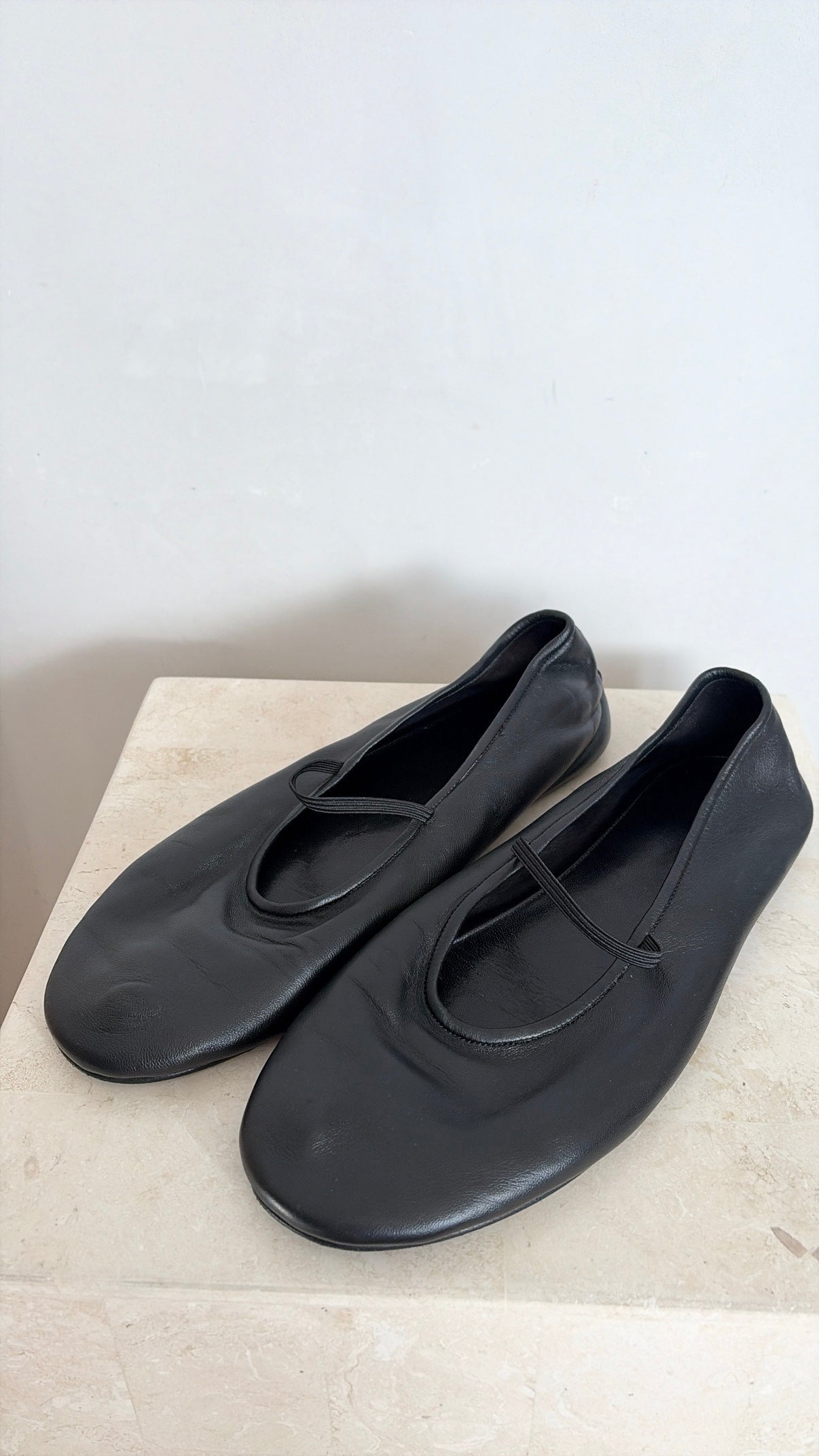 The Row Black Ballet Flats, 40
