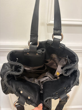 Chanel Large Leather Quilted Tote with Silver Hardware