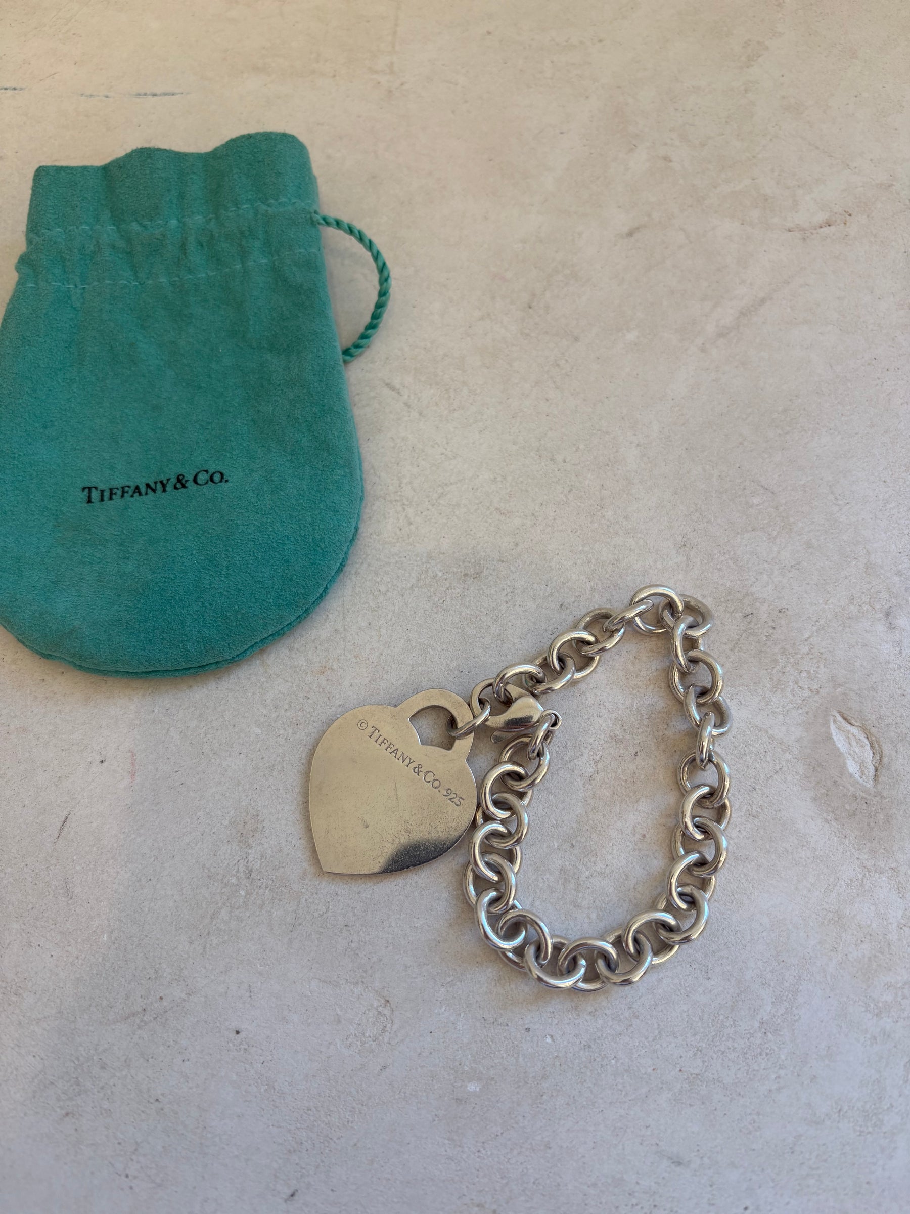 Tiffany & Co. Sterling Silver Return to Tiffany Chain XL Heart Bracelet