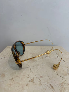Bottega Veneta Tortoiseshell Drop Aviator Sunglasses