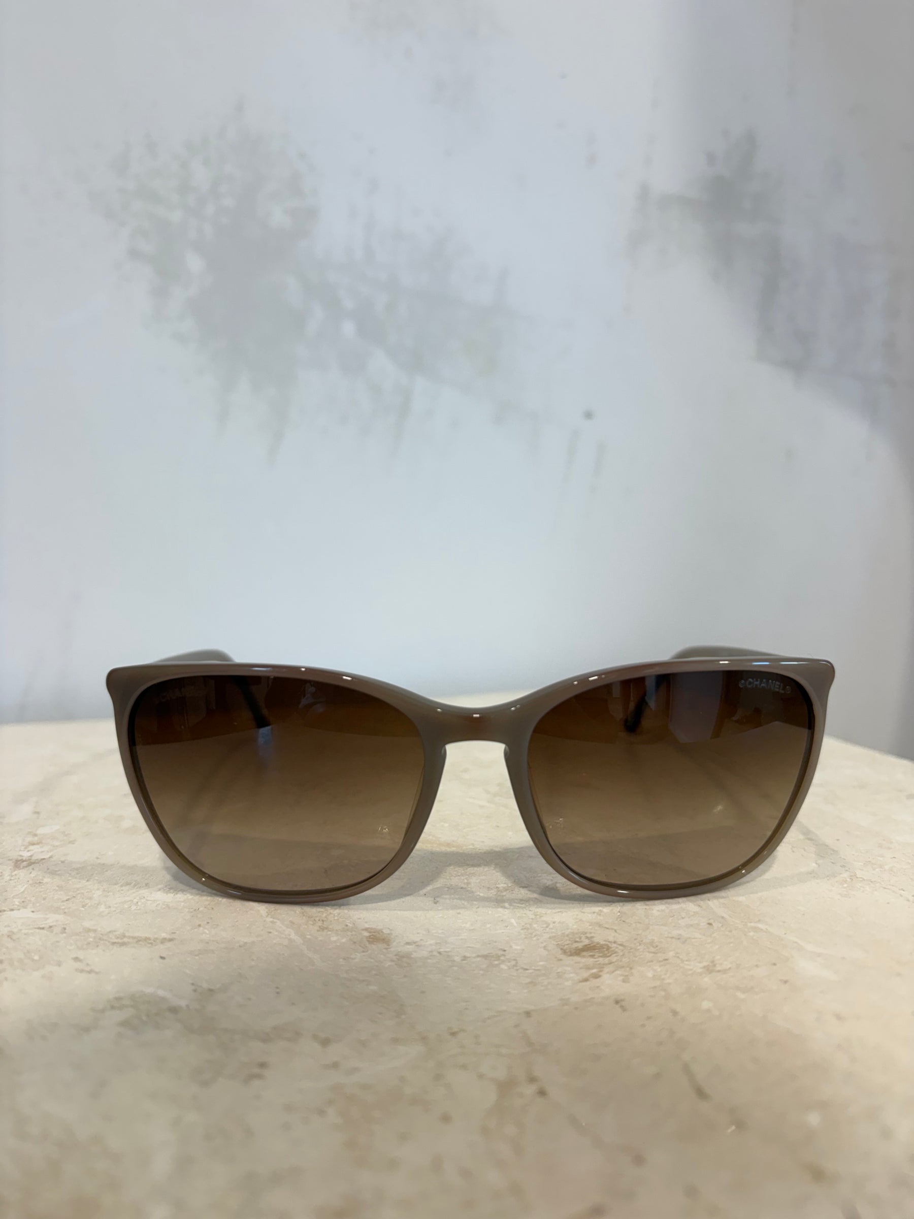 Chanel Taupe Square Sunglasses