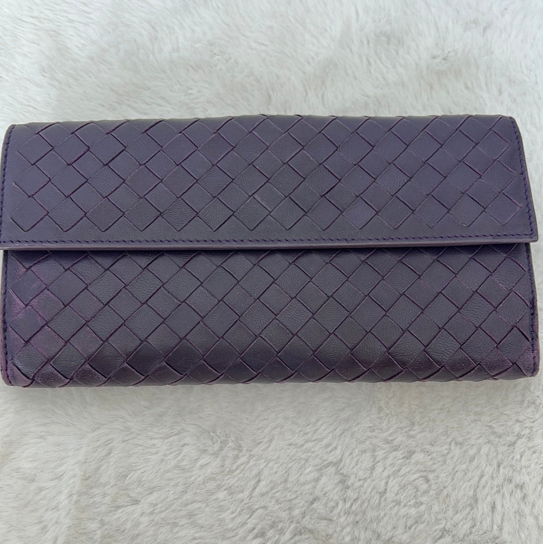 Bottega Veneta Purple Woven Wallet