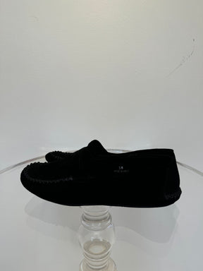 P Johnson Black Suede Moccasins, 38