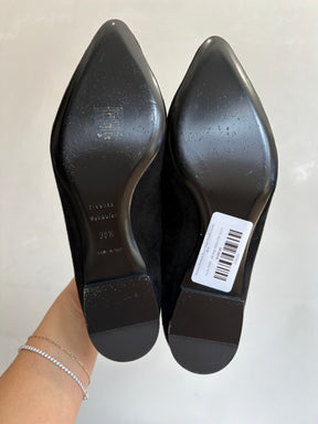 Proenza Schouler Black Suede Pointed Loafer, 38.5