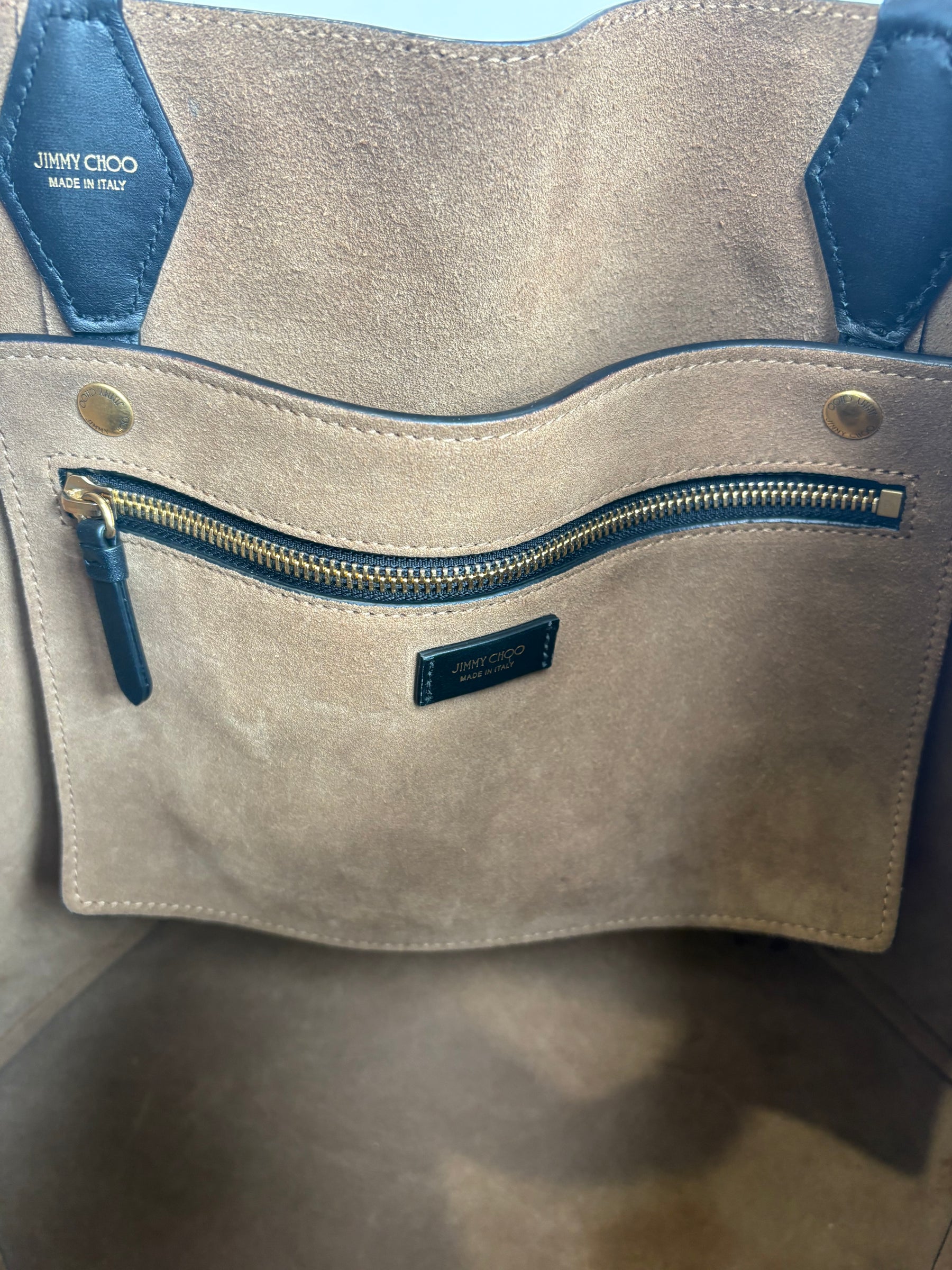 Jimmy Choo Black Leather Oversized Diamond Tote