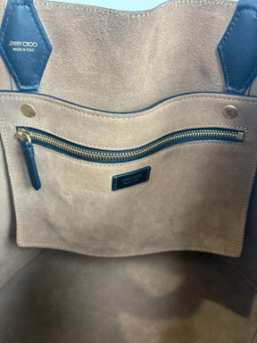 Jimmy Choo Black Leather Oversized Diamond Tote
