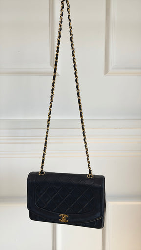 Chanel Black Leather Diana Flap Bag