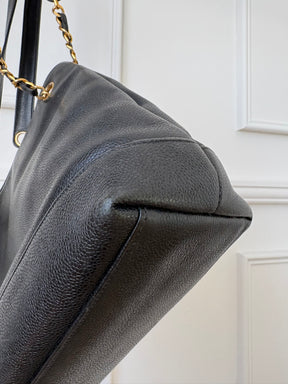 Chanel Vintage Coco Mark Chain Tote Bag Black