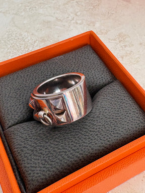 Hermès Silver Collier De Chien Ring, 52