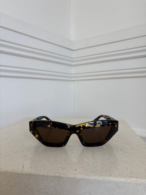 Bottega Veneta Dark Tortoiseshell Cat Eye Sunglasses