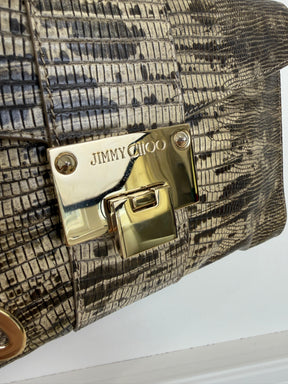 Jimmy Choo Snake Skin Embossed Wristlet Clutch