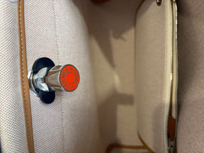 Hermès Herbag 31 "Circuit 24" in Ecru Toile Canvas and Navy Leather