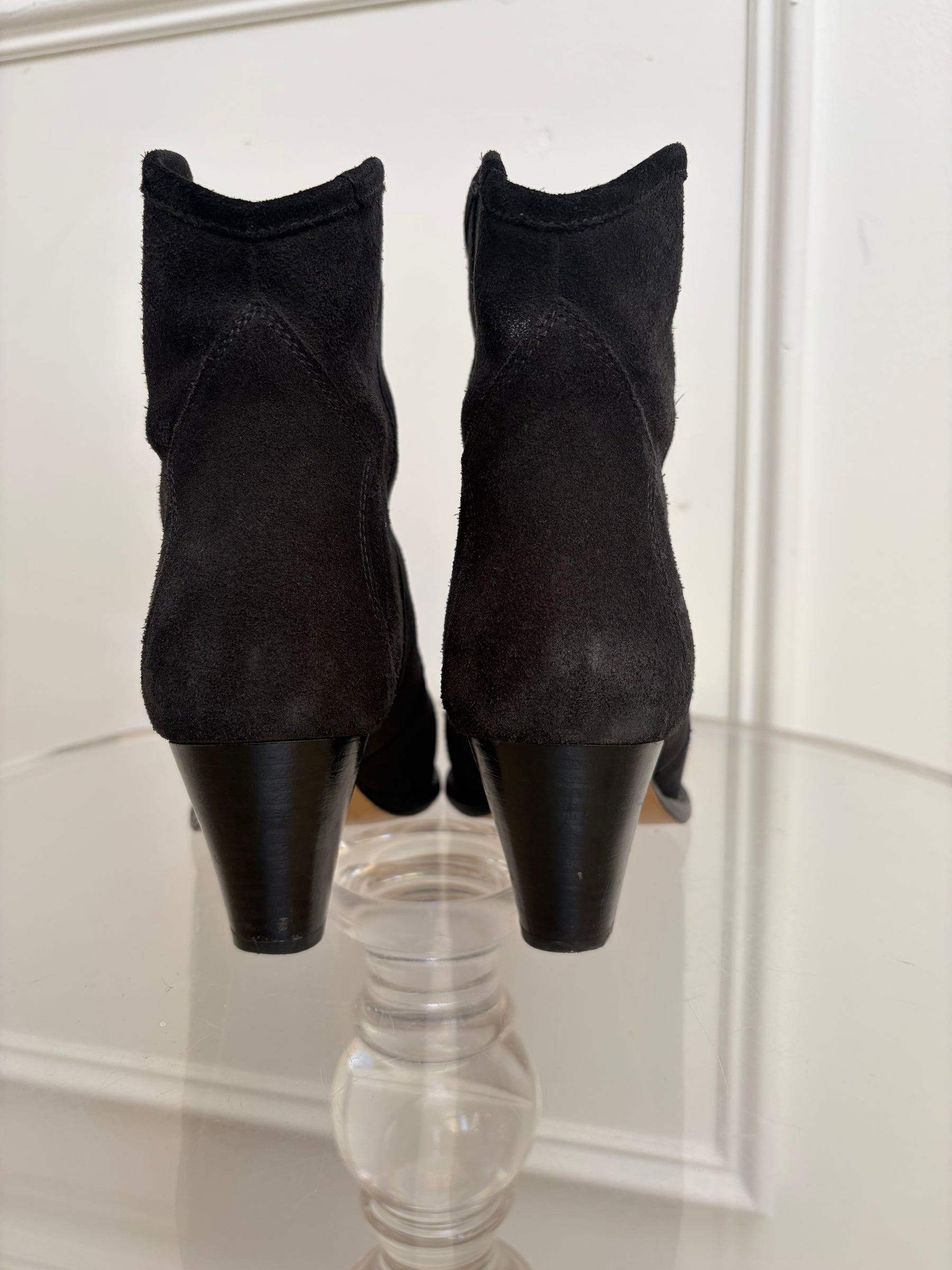 Isabel Marant Black Suede Ankle Boots, 37