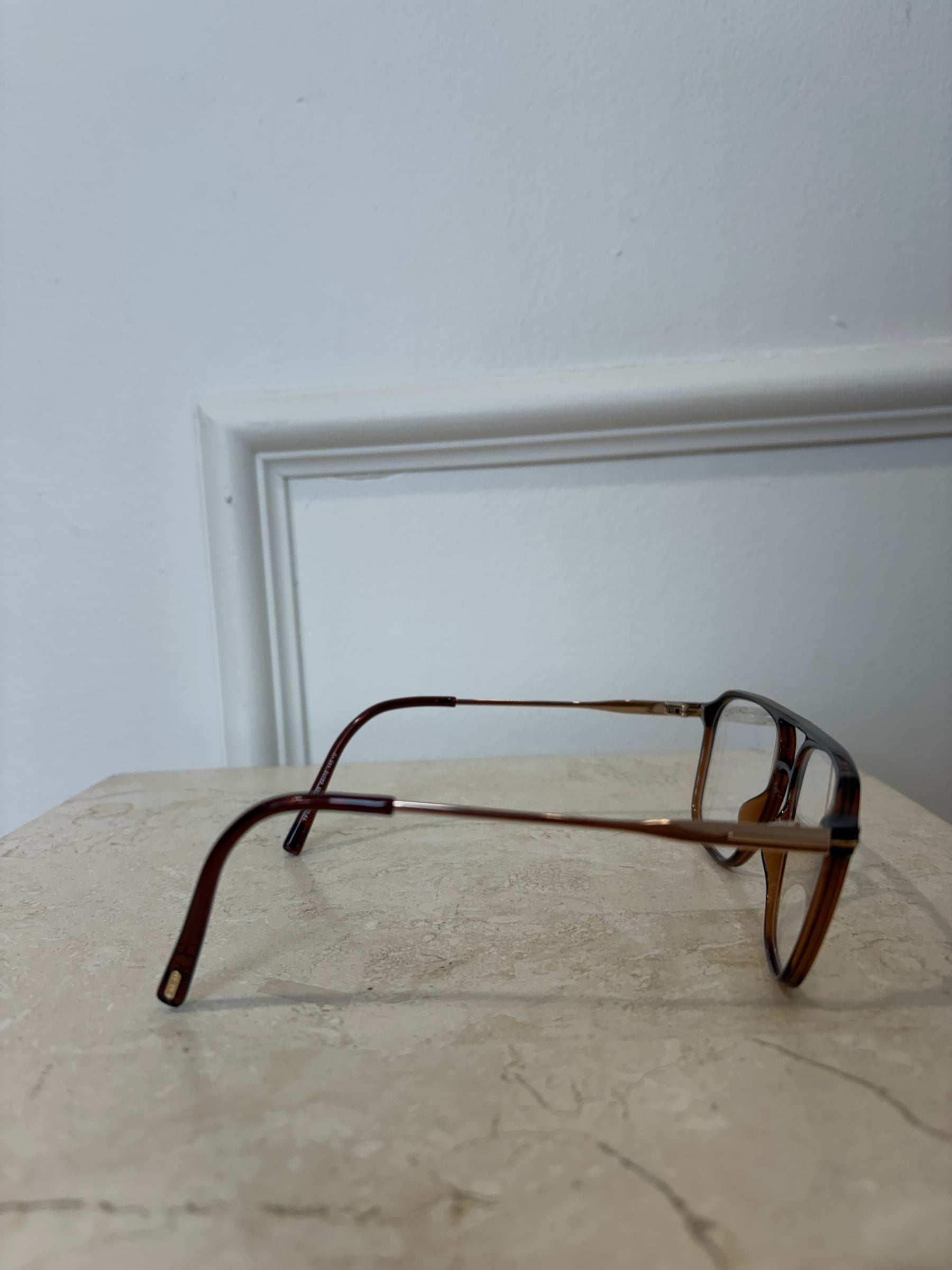 Tom Ford Blue Light Glasses Burgundy and Gold