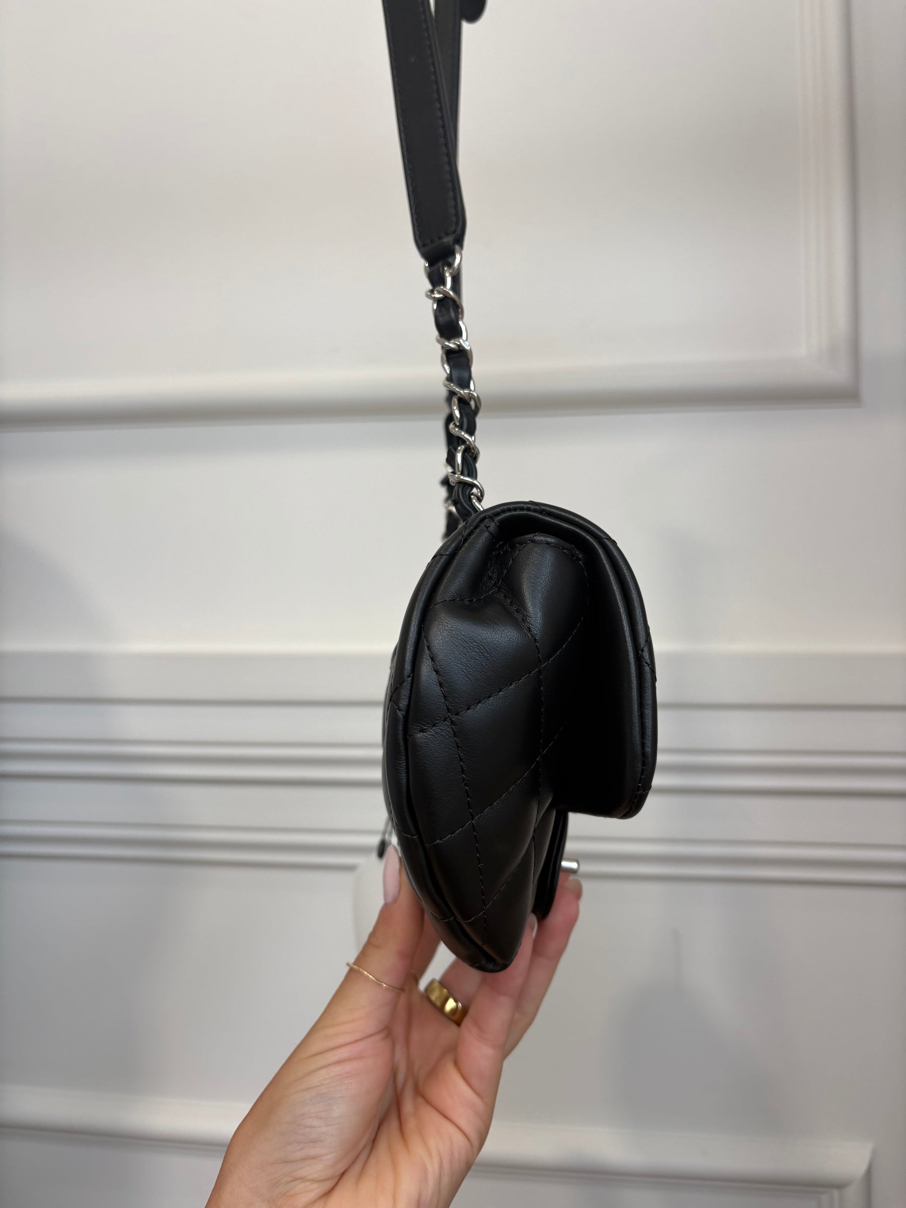 Chanel Black Leather Uniform Belt Bag