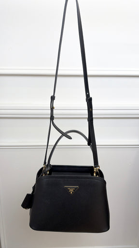 Prada Black Saffiano Leather Matinee Bag