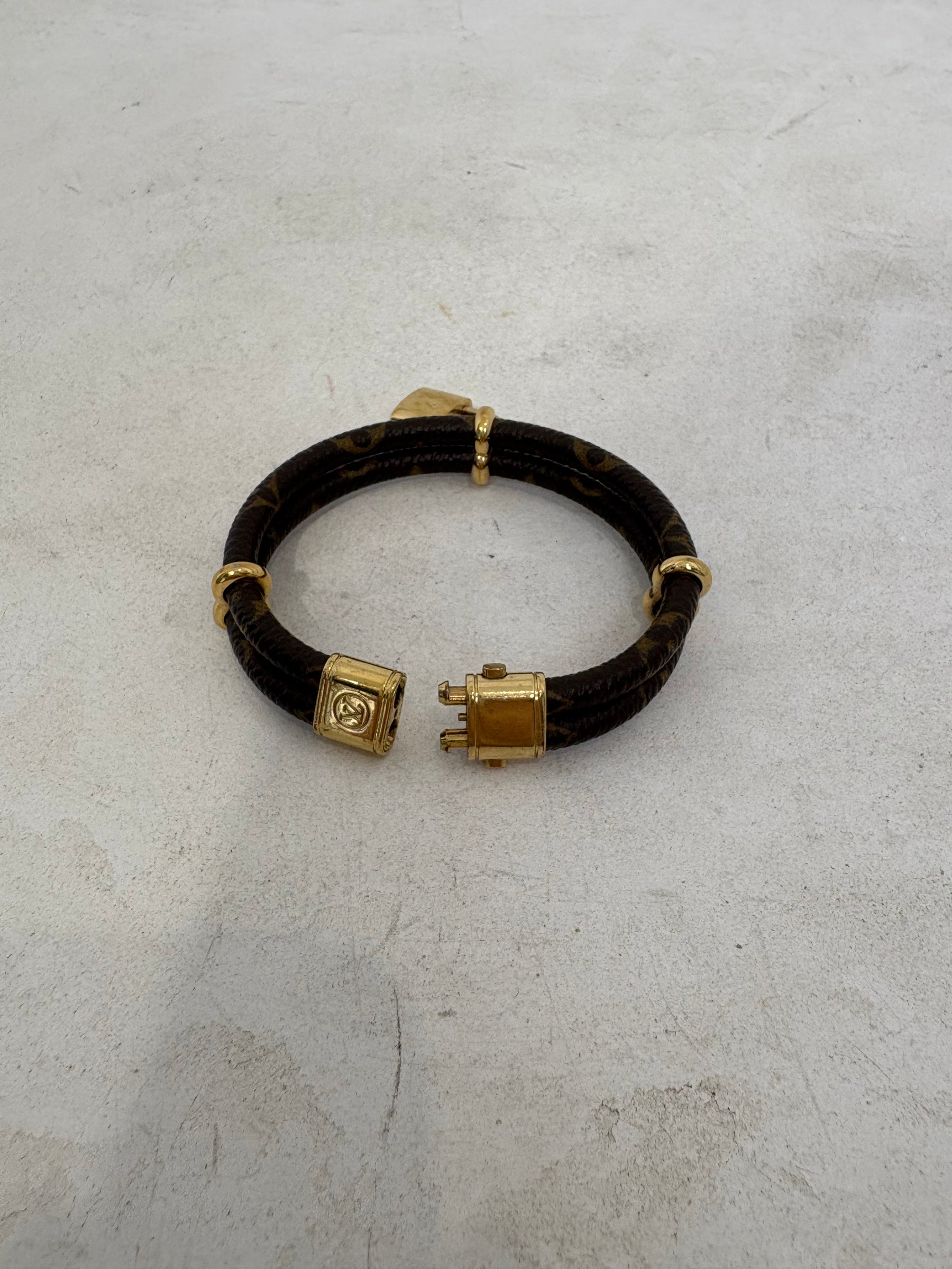 Louis Vuitton Canvas Monogram Lock Bracelet