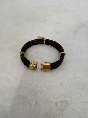 Louis Vuitton Canvas Monogram Lock Bracelet