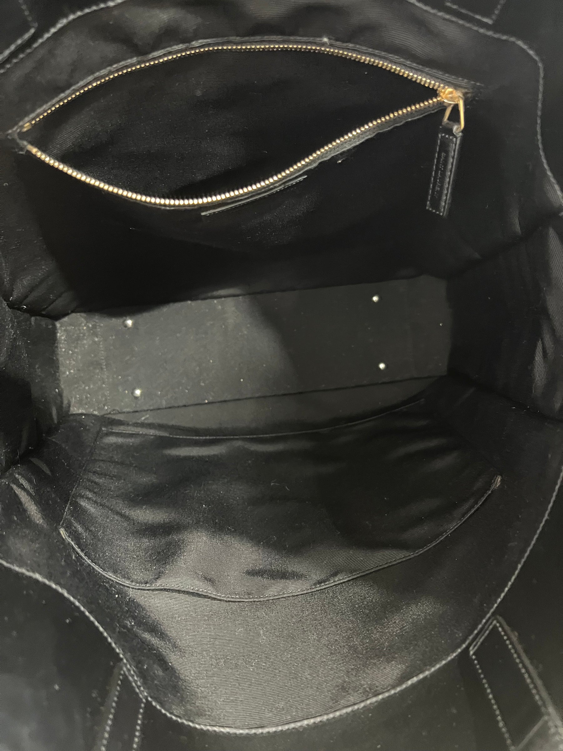 Saint Laurent Black Toile Monogram Tote Bag