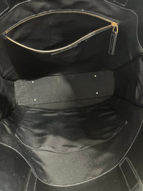 Saint Laurent Black Toile Monogram Tote Bag