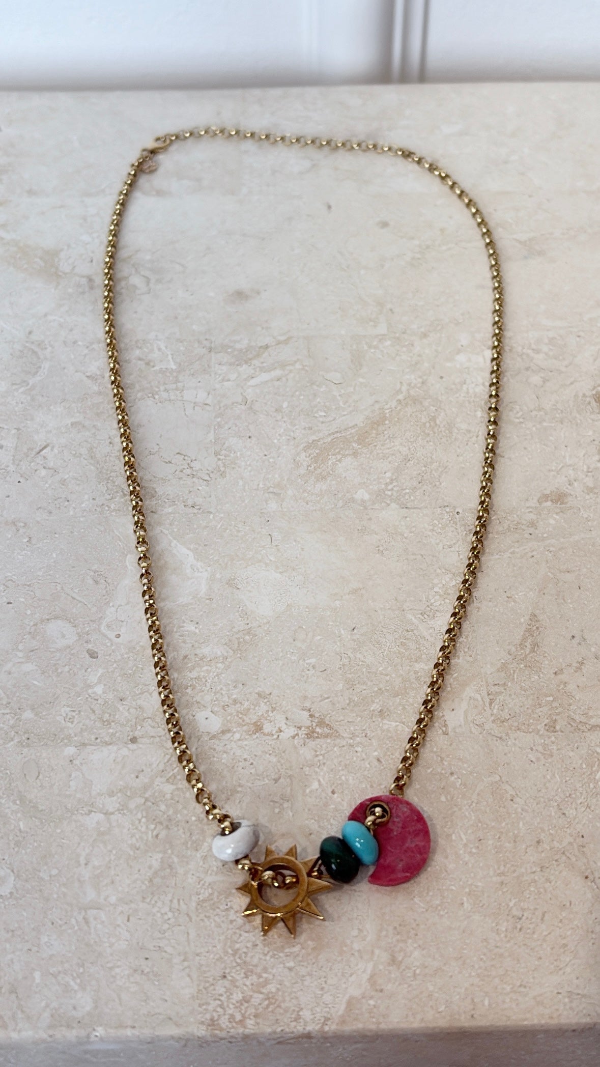 Monika Ruggerino x Hencla Charm Necklace On Belcher Necklace
