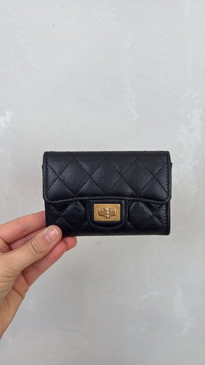 Chanel Black Lambskin Reissue Flap Card Wallet