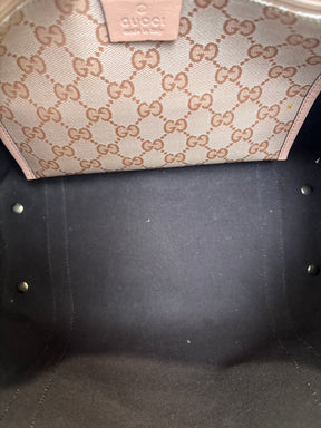 Gucci Pink Coated Canvas Monogram Medium Abbey Tote