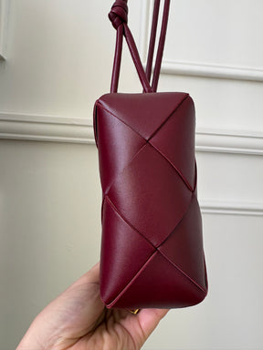 Bottega Veneta Maxi Intrecciato Mini Cassette Camera Bag In Merlot
