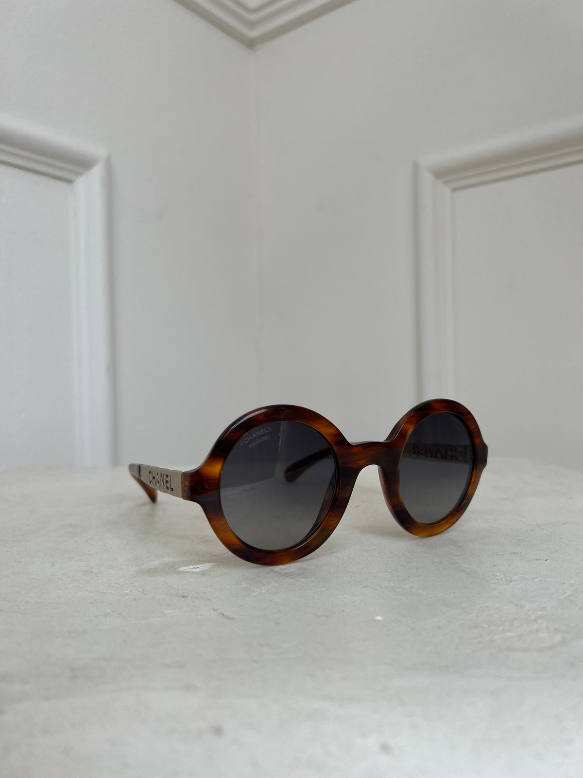 Chanel Round Tortoishell Sunglasses