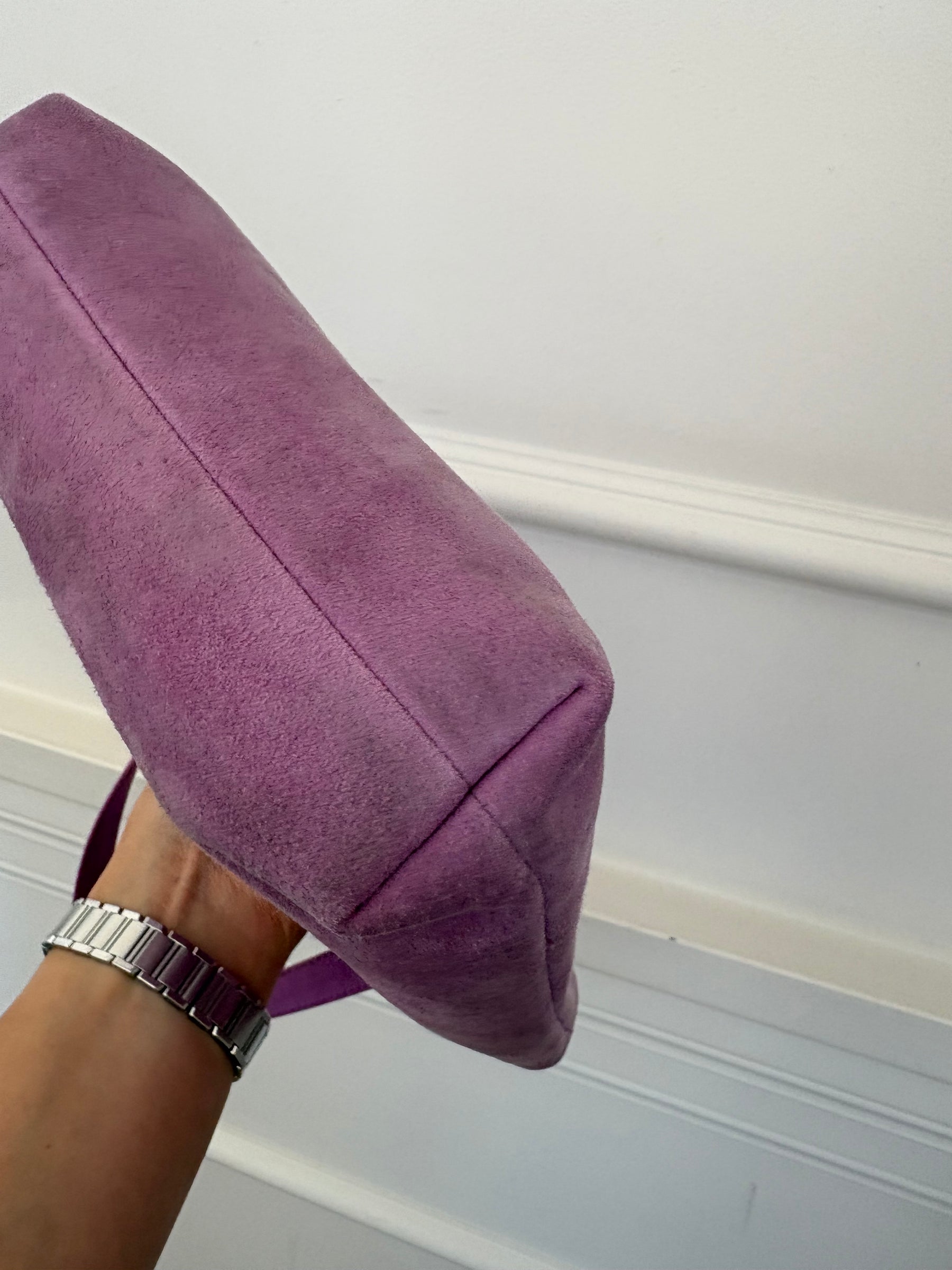 Prada Purple Suede and Silk Mini Tote,