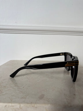 Bottega Veneta Black Oversized square Sunglasses