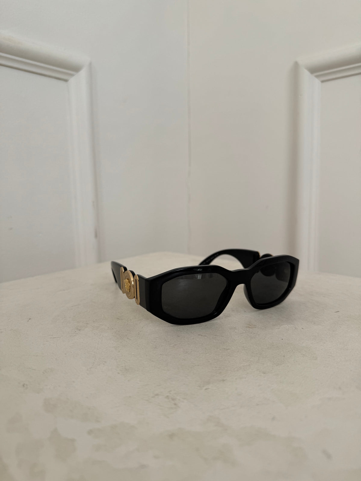 Versace Black Sunglasses Gold Hardware