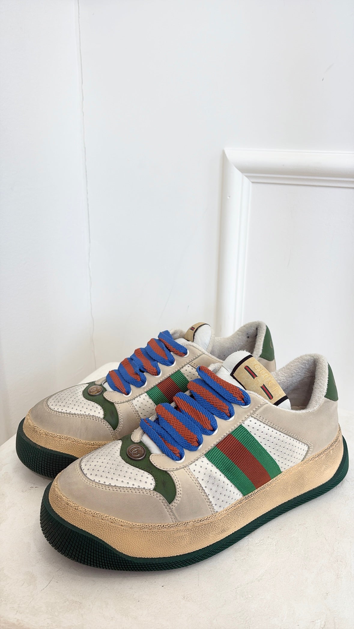 Gucci Chunky White and Green Sneakers, 40