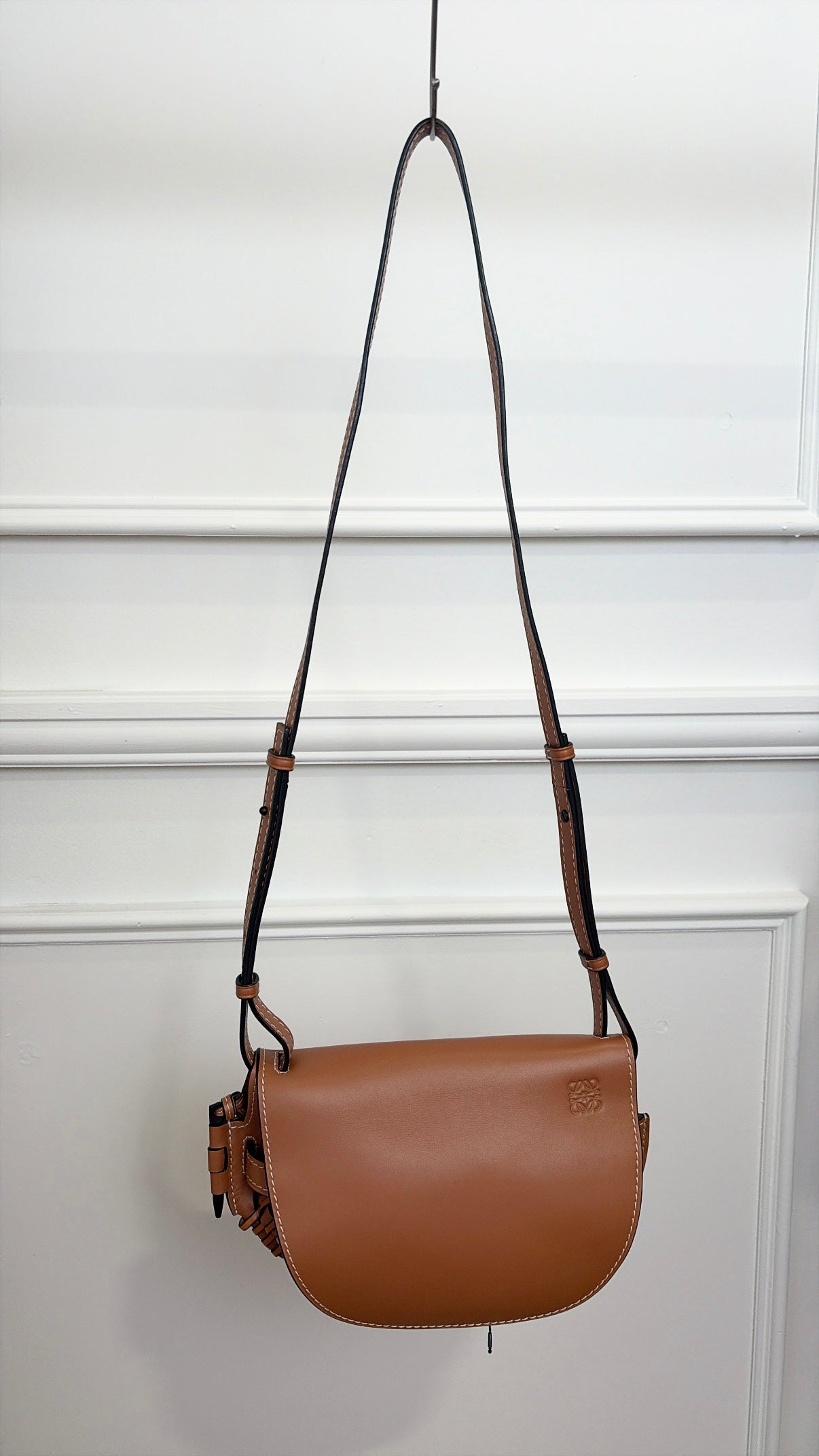 Loewe Tan Woven Leather Gate Bag