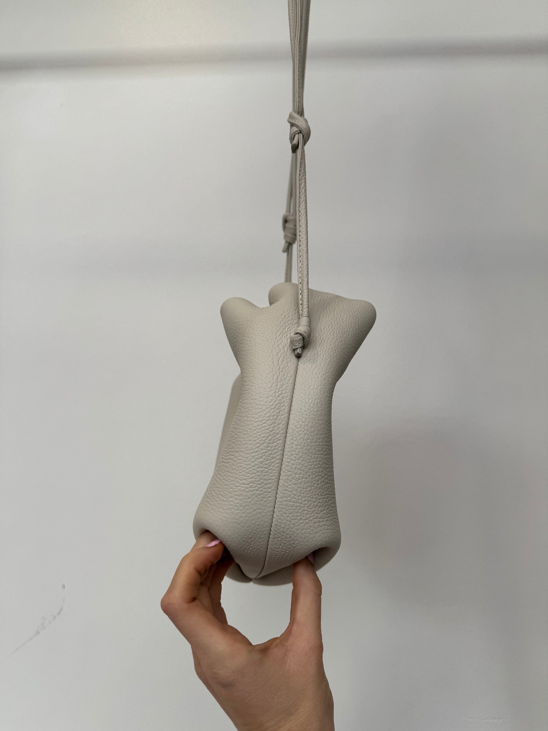 Polène Chalk Leather Top Handle Shoulder Bag