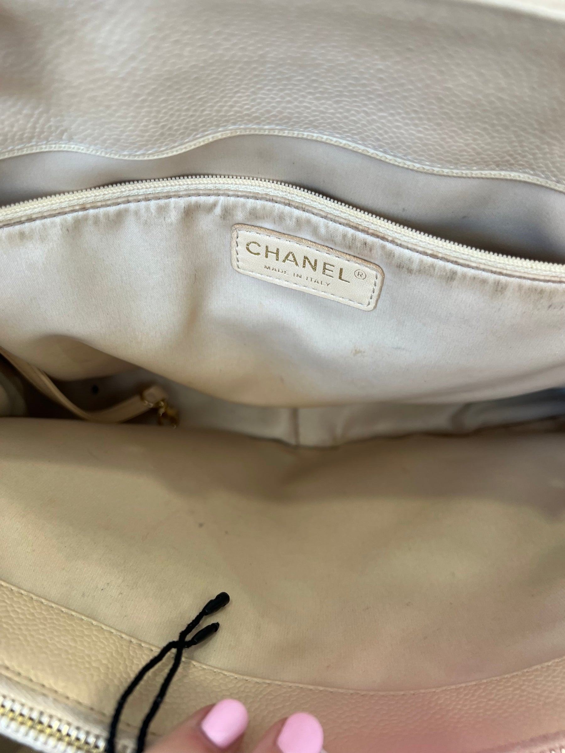 Chanel Beige Caviar Leather GST Shopping Tote