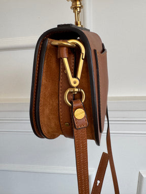 Chloé Tan Leather and Suede Nile Bracelet Bag